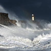 Buy canvas prints of Stormy Seas at Porthcawl on the south Wales coast  by Nick Jenkins