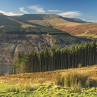 Buy canvas prints of Waun Rydd across Talybont Valley Brecon Beacons by Nick Jenkins