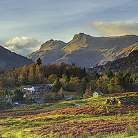 Buy canvas prints of The Great Langdale Valley and Pikes Cumbria by Nick Jenkins