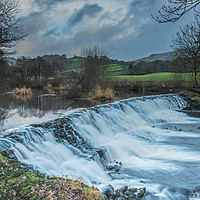 Buy canvas prints of The Weir at Staveley by Nick Jenkins