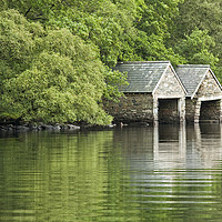 Buy canvas prints of Llyn Dinas Boathouses Nant Gwynant Snowdonia Wales by Nick Jenkins