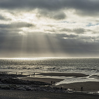 Buy canvas prints of Sunbeams over the Bristol Channel by Nick Jenkins