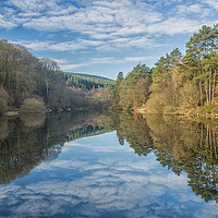 Buy canvas prints of Clydach Reservoir Reflection Llanwonno South Wales by Nick Jenkins