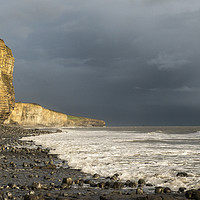 Buy canvas prints of Llantwit Major Beach Stormy Evening South Wales by Nick Jenkins