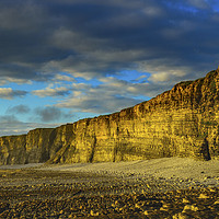 Buy canvas prints of Nash Point Cliffs early evening Glamorgan Coast by Nick Jenkins