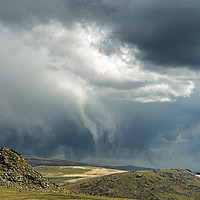 Buy canvas prints of Leather Tor under Stormy Skies on west Dartmoor  by Nick Jenkins