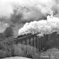 Buy canvas prints of Steam Locomotives pulling train across Cynghordy V by Nick Jenkins