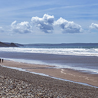 Buy canvas prints of Newgale Beach Pembrokeshire Coast with People by Nick Jenkins