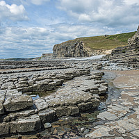 Buy canvas prints of The Rocks and Cliffs of Cwm Nash Beach by Nick Jenkins