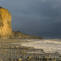 Buy canvas prints of Llantwit Major Cliffs and Stormy Sky by Nick Jenkins