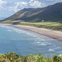 Buy canvas prints of Rhossili Beach Gower Peninsula South Wales by Nick Jenkins