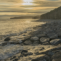 Buy canvas prints of Llantwit Major Beach on a Summer Evening by Nick Jenkins