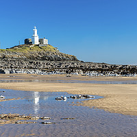 Buy canvas prints of Mumbles Lighthouse from Bracelet Bay Gower Coast by Nick Jenkins