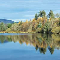 Buy canvas prints of Reflections in Llwyn Onn Reservoir Brecon Beacons  by Nick Jenkins