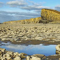 Buy canvas prints of Nash Point Beach and Sphinx Rock Glamorgan Coast by Nick Jenkins