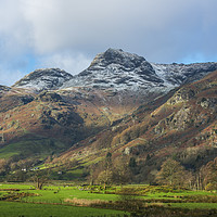 Buy canvas prints of Langdale Pikes in Winter Lake District Cunbria by Nick Jenkins