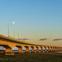 Buy canvas prints of Second Severn Crossing Winter Evening by Nick Jenkins