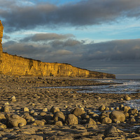 Buy canvas prints of Llantwit Major Beach on a Winter Evening by Nick Jenkins