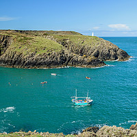 Buy canvas prints of Lobster Boat off Porthgain Pembrokeshire Coast  by Nick Jenkins