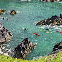 Buy canvas prints of Kayaking off the Pembrokeshire Coast at Porthclais by Nick Jenkins