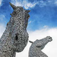Buy canvas prints of The Kelpies in Helix Park Falkirk Scotland by Nick Jenkins