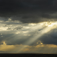 Buy canvas prints of Sunbeams over Bristol Channel from Ogmore by Sea by Nick Jenkins