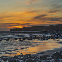 Buy canvas prints of Llantwit Major Beach Sunset Glamorgan Coast  by Nick Jenkins
