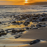 Buy canvas prints of Llantwit Major Beach and Sunset Glamorgan Coast by Nick Jenkins