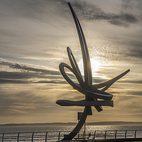 Buy canvas prints of The Kitetail Sculpture on Aberavon Seafront by Nick Jenkins