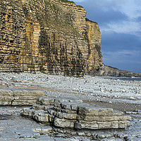 Buy canvas prints of The Cliffs at Llantwit Major Beach Evening Light by Nick Jenkins