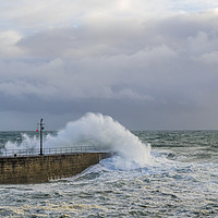 Buy canvas prints of High Waves at Porthleven in Cornwall  by Nick Jenkins