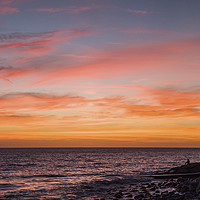 Buy canvas prints of Sunset at Llantwit Major Beach Glamorgan Heritage  by Nick Jenkins