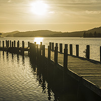 Buy canvas prints of Wooden Jetty on Coniston Water Lake District Cumbr by Nick Jenkins