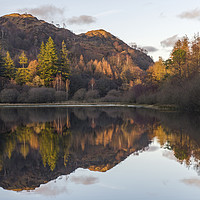 Buy canvas prints of Evening Reflections at Yew Tree Tarn Lake District by Nick Jenkins