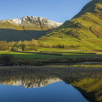 Buy canvas prints of Brotherswater reflections Lake District Cumbria by Nick Jenkins