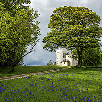 Buy canvas prints of The Kymin Round Tower above Monmouth in Spring by Nick Jenkins