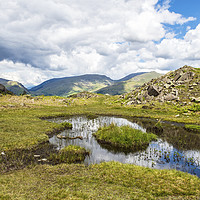 Buy canvas prints of Small tarn near Huntingstile Crag Lake District by Nick Jenkins