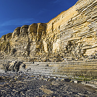 Buy canvas prints of Limestone Cliffs Nash Point Beach south Wales by Nick Jenkins