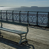Buy canvas prints of Bench on Penarth Pier South Wales by Nick Jenkins