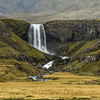 Buy canvas prints of Svodufoss Falls Snaefellsness Peninsular Iceland by Nick Jenkins