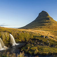 Buy canvas prints of Kirkjufell and Kirkjufellsfoss waterfall Snaefells by Nick Jenkins