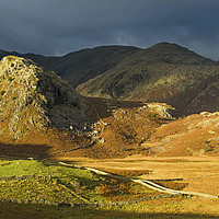Buy canvas prints of Coniston Fells Autumn Lake District National Park by Nick Jenkins