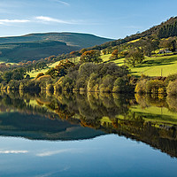 Buy canvas prints of Reflections on Talybont Reservoir Brecon Beacons by Nick Jenkins