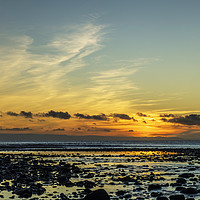 Buy canvas prints of Sunset over Llantwit Major Beach  by Nick Jenkins