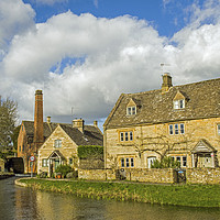 Buy canvas prints of The Old Mill and Cottages Lower Slaughter by Nick Jenkins