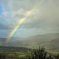 Buy canvas prints of Rainbow over the Brecon Beacons by Nick Jenkins
