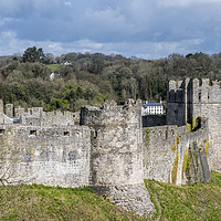 Buy canvas prints of Chepstow Norman Castle by the River Wye  by Nick Jenkins