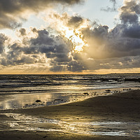 Buy canvas prints of The Setting Sun over Dunraven Bay Glamorgan Coast  by Nick Jenkins