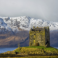 Buy canvas prints of Castle Stalker Loch Laich Argyll Scotland Winter by Nick Jenkins