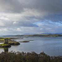 Buy canvas prints of Castle Stalker and Loch Laich Scottish Highlands by Nick Jenkins